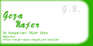 geza majer business card