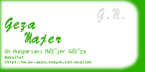 geza majer business card